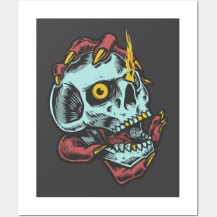 Demon skull Posters and Art